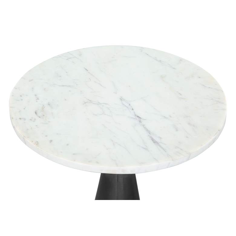 Image 2 Zuo Tim 15" Wide Matte White Marble Plated Gray Side Table more views
