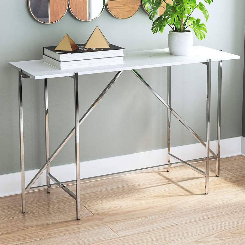 Image 1 Zuo Titan 16" Wide Silver Console Table