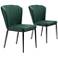 Zuo Tolivere Green Velvet Dining Chairs Set of 2