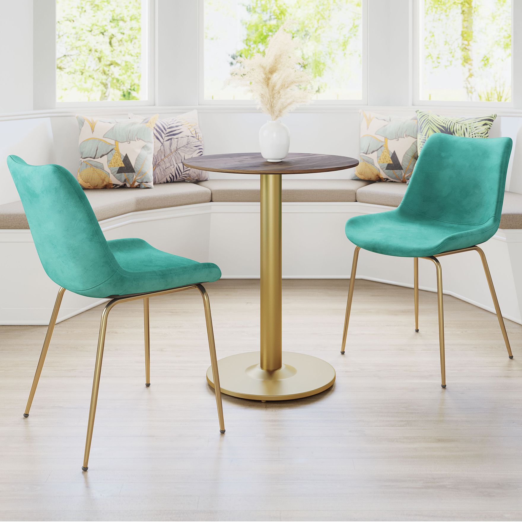 Green velvet dining chairs set of 2 new arrivals