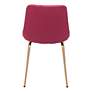 Zuo Tony Red Velvet Fabric Dining Chairs Set of 2