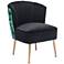 Zuo Tonya Black Pleated and Tropical Print Accent Chair