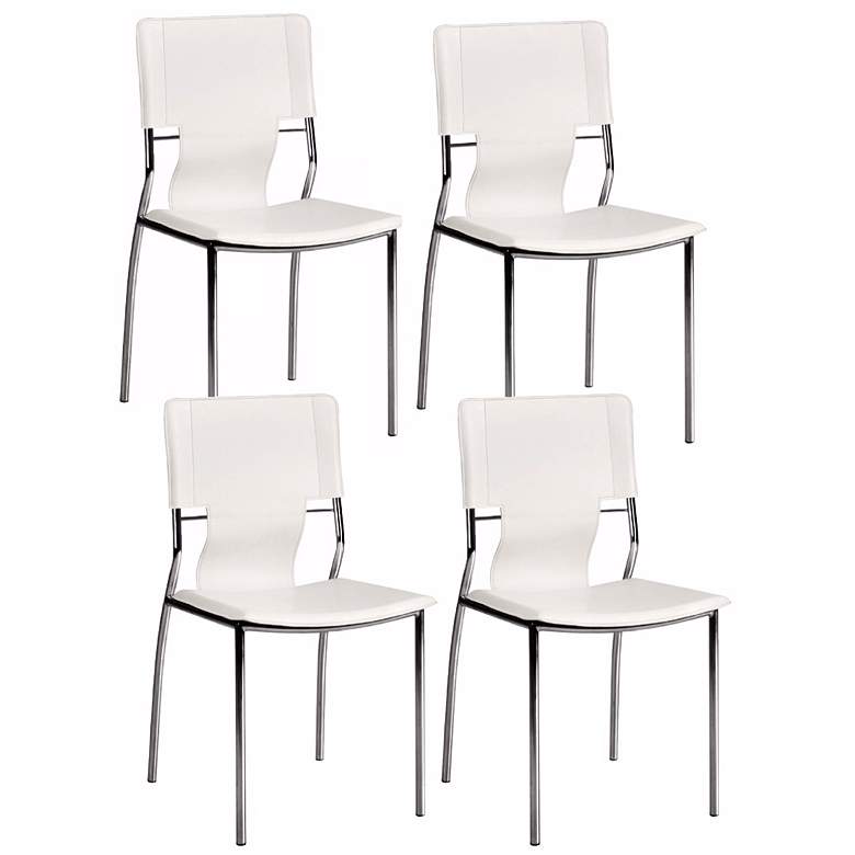 Image 1 Zuo Trafico White Set of Four Side Chairs
