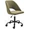 Zuo Treibh Olive Fabric Adjustable Swivel Office Chair