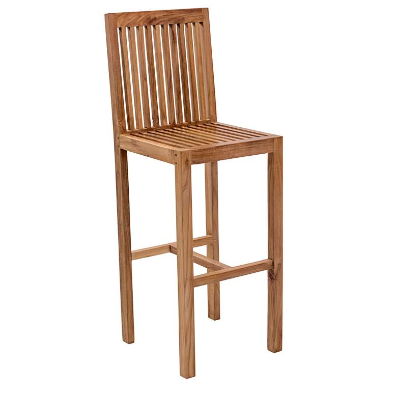 Image 1 Zuo Trimaran 31 1/2 inch Natural Teak Wood Bar Chair