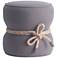 Zuo Tubby Gray Fabric Round Modern Ottoman with Rope Trim