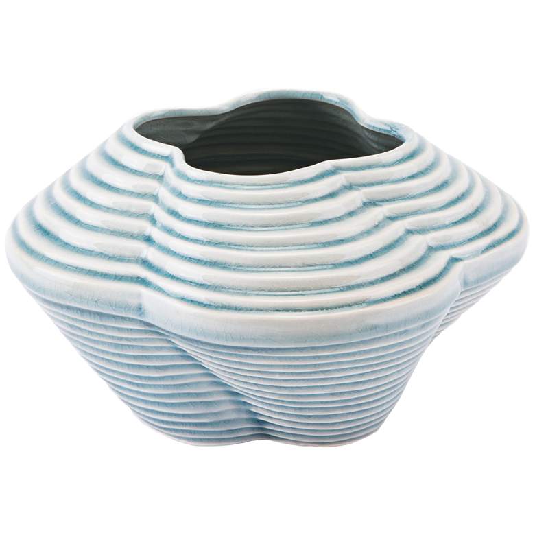 Image 1 Zuo Twisted Blue 10 1/4" Wide Small Ceramic Vase