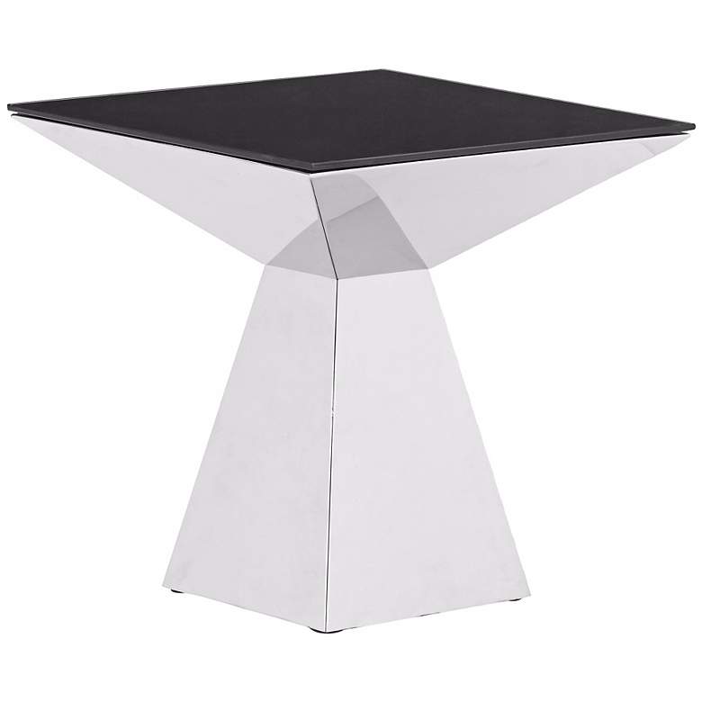 Image 1 Zuo Tyrell Stainless Steel and Black Glass Coffee Table