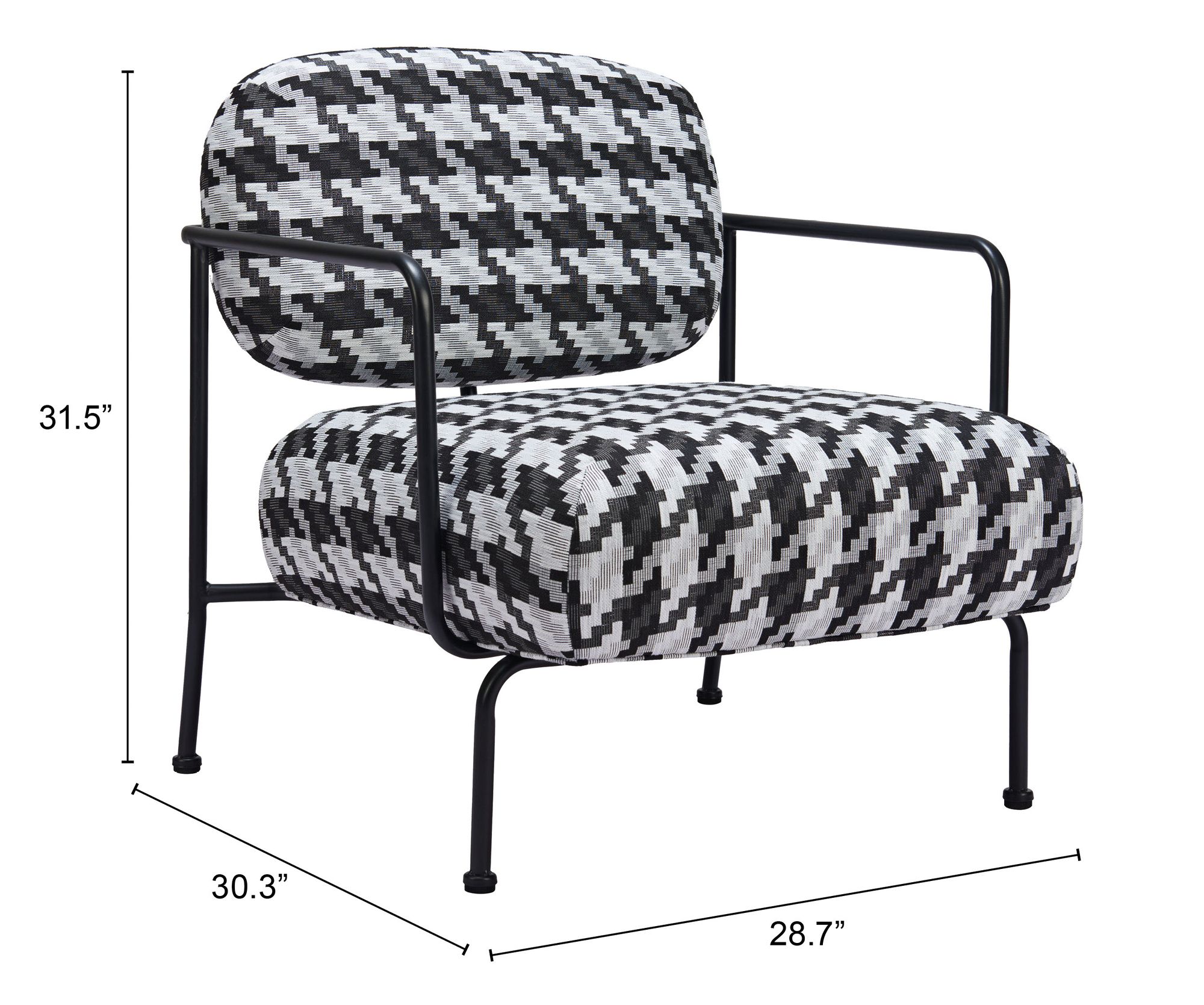 Zuo Ulet Multicolor Textured Polyester Fabric Accent Chair