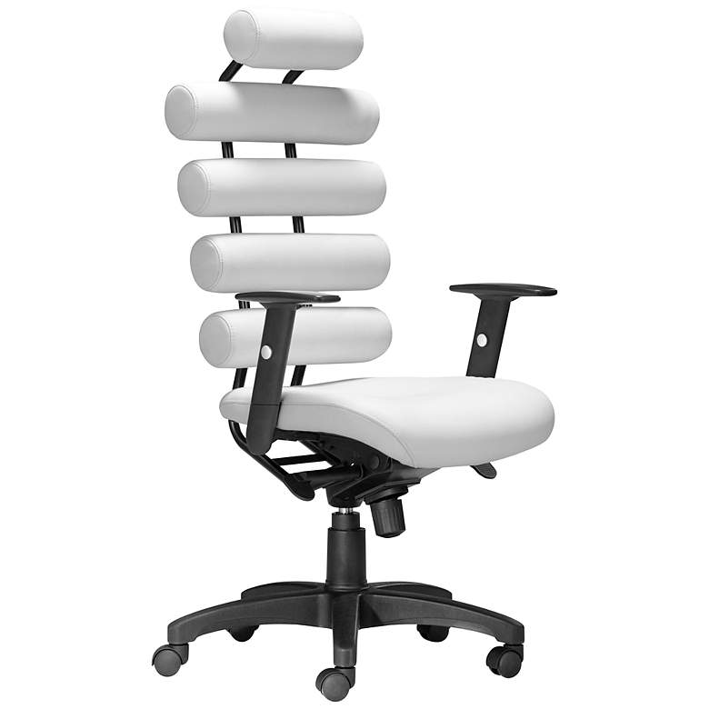 Zuo Unico White Leatherette Office Chair