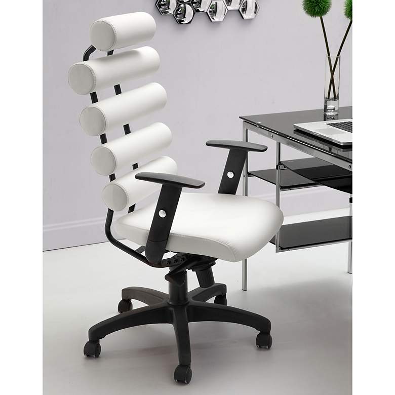 Image 1 Zuo Unico White Leatherette Office Chair