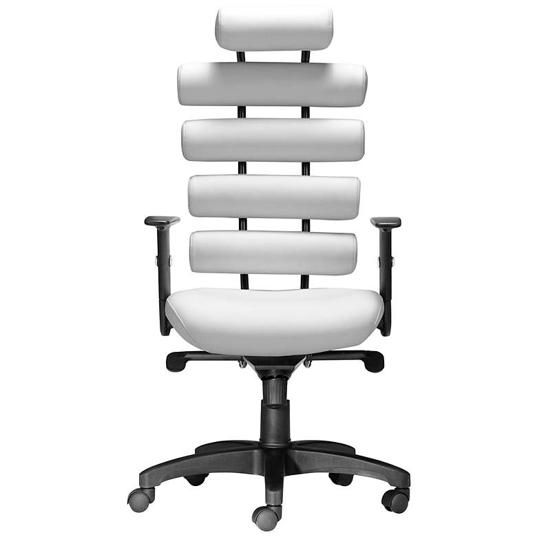 Image 4 Zuo Unico White Leatherette Office Chair more views