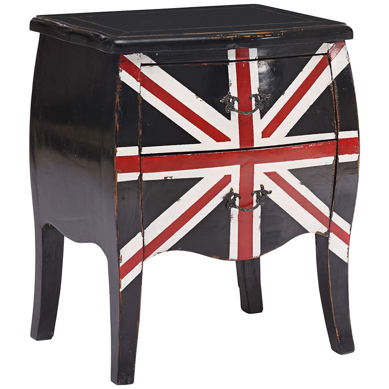Image 1 Zuo Union Jack Small Distressed Black Cabinet