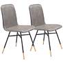 Zuo Var Gray Fabric Dining Chairs Set of 2