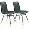 Zuo Var Green Fabric Dining Chairs Set of 2