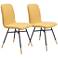 Zuo Var Yellow Fabric Dining Chairs Set of 2