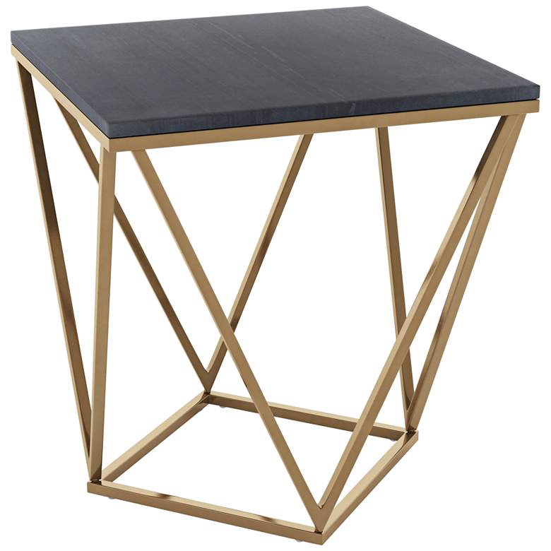 Image 1 Zuo Verona 19 3/4 inch Wide Black and Gold Side Table