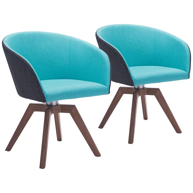 Image 1 Zuo Wander Blue and Gray Accent Armchair Set of 2