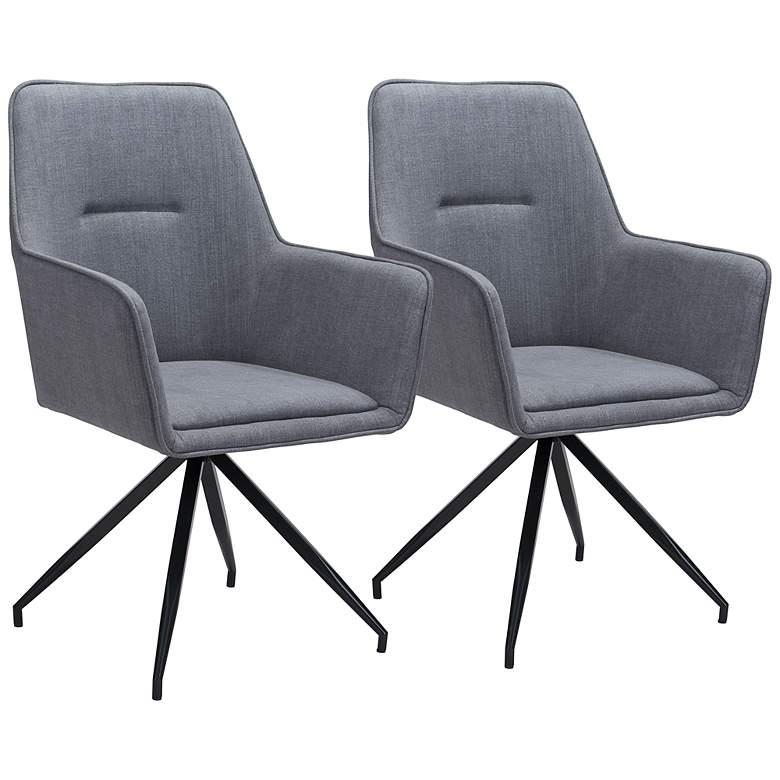 Image 1 Zuo Watkins Gray Fabric Dining Chairs Set of 2
