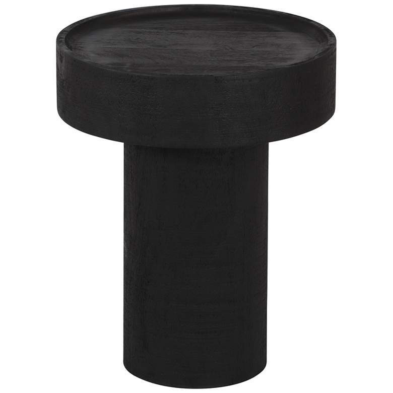 Image 2 Zuo Watson 16" Wide Painted Black Mango Wood Round Side Table