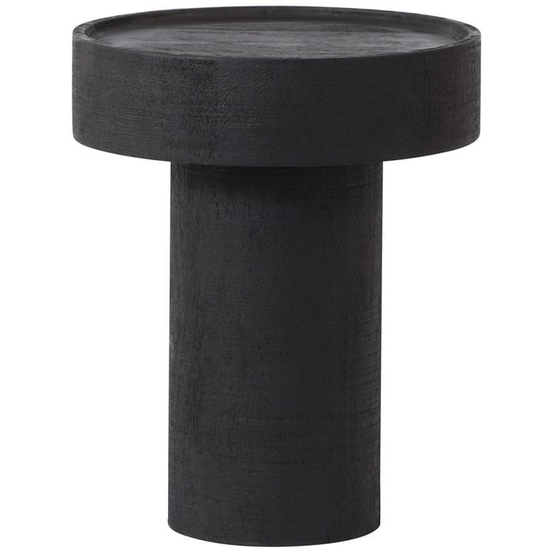 Image 5 Zuo Watson 16" Wide Painted Black Mango Wood Round Side Table more views