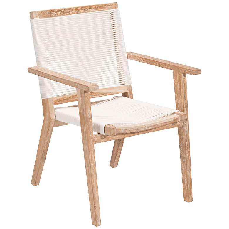 Image 1 Zuo West Port White Wash Wood and White Dining Chair