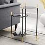 Zuo William Painted Black Gold Metal Side Table
