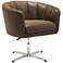 Zuo Wilshire Coffee Faux Leather Modern Swivel Chair