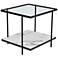 Zuo Winslett 24" Wide Matte Black and White Marble End Table