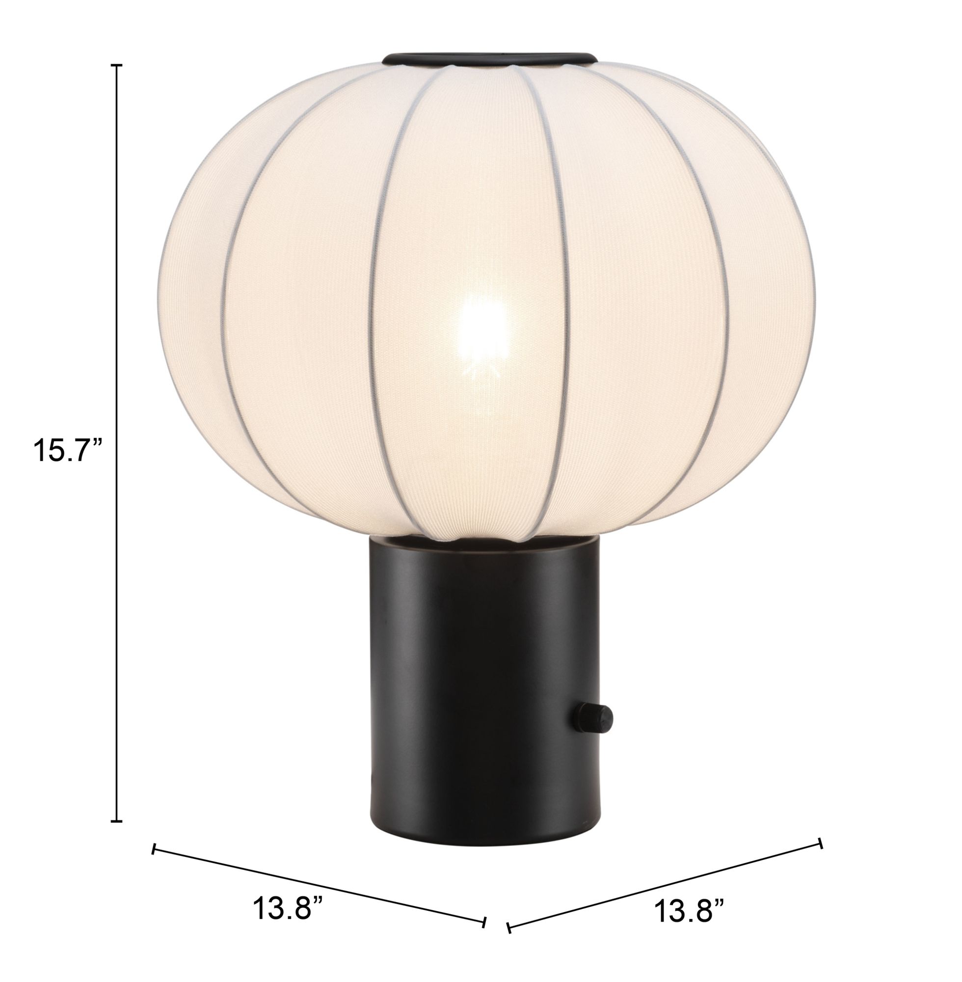 Zuo Wisteria 15 3/4" High Modern White Globe Shade Table Lamp