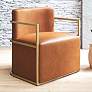 Zuo Xander Brown Faux Leather Accent Chair