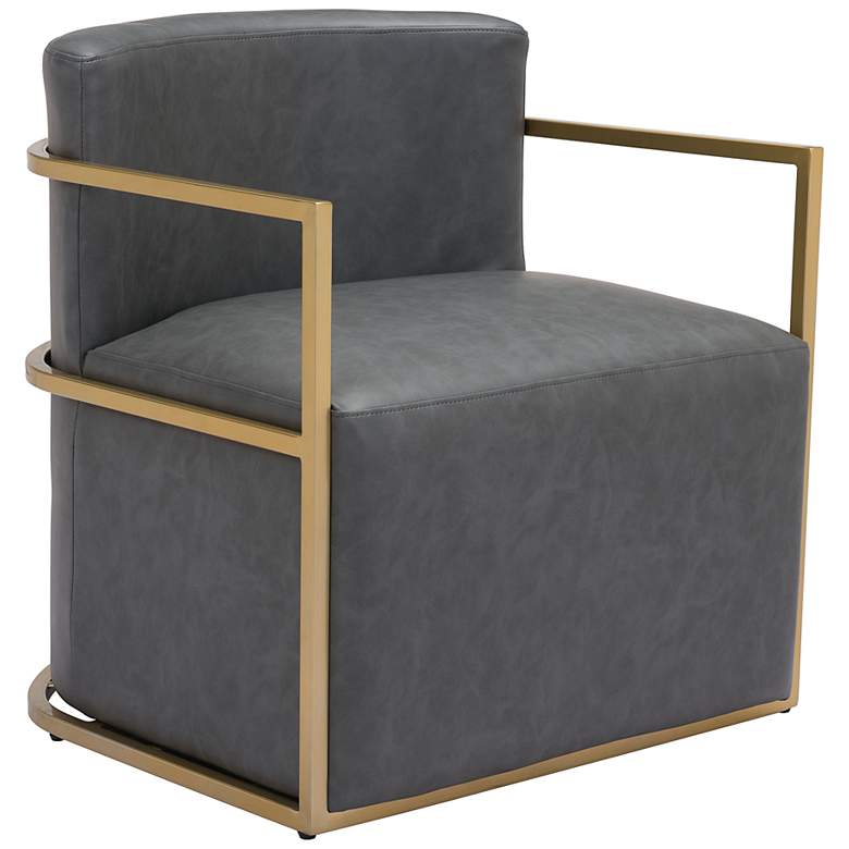 Image 2 Zuo Xander Gray Faux Leather Accent Chair