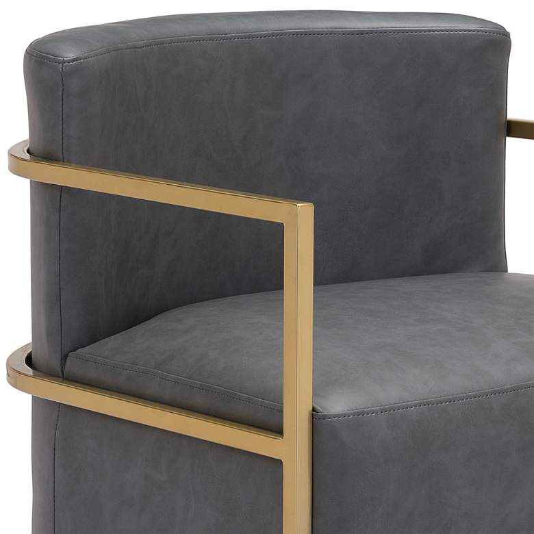 Image 3 Zuo Xander Gray Faux Leather Accent Chair more views
