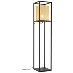 Zuo Yves 59&quot; High Gold and Black Rectangle Modern Floor Lamp