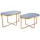 Zuo Zaphire Blue and Antique Gold Accent Tables 2-Piece Set 
