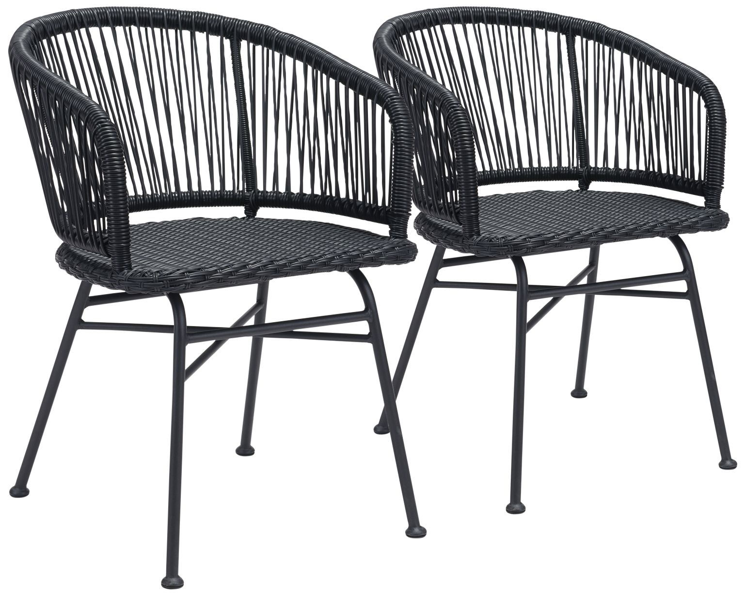 black string chair garden