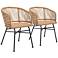 Zuo Zaragoza Natural Outdoor Dining Chairs Set of 2