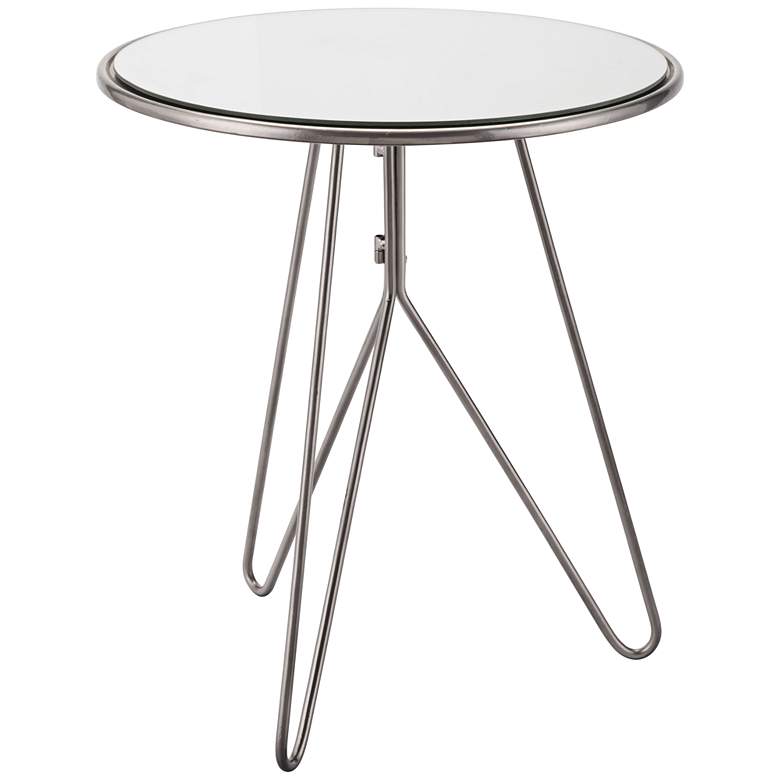 Image 1 Zuo Zsa Zsa 19 1/2 inch Wide Mirrored Top and Silver End Table