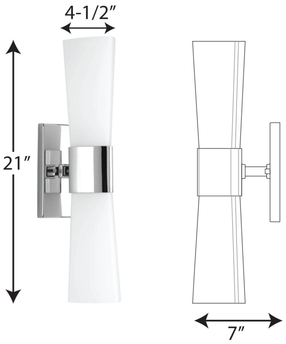 Image 4 Zura Collection Two-Light Polished Chrome Etched Opal Glass Vanity Light more views