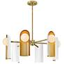 Thumbnail1 of Zuri 30"W Lacquered Brass and Off-White 6-Light Chandelier
