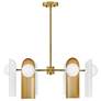 Thumbnail2 of Zuri 30"W Lacquered Brass and Off-White 6-Light Chandelier more views