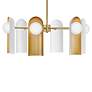 Thumbnail3 of Zuri 30"W Lacquered Brass and Off-White 6-Light Chandelier more views