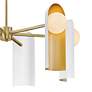 Thumbnail4 of Zuri 30"W Lacquered Brass and Off-White 6-Light Chandelier more views