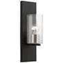 Zurich 1 Light Black with Brushed Nickel Accents Wall Sconce