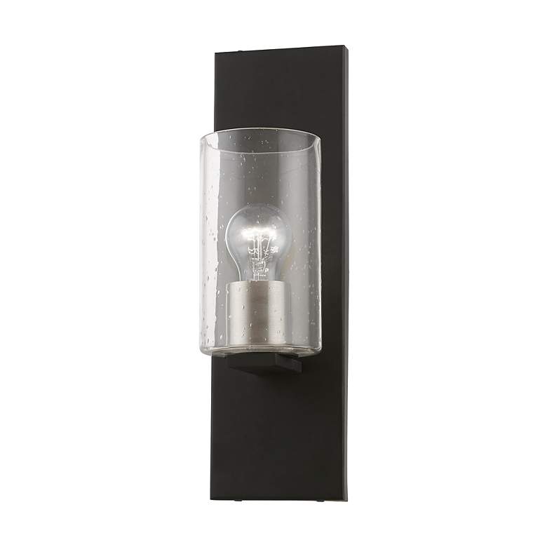 Image 6 Zurich 1 Light Black with Brushed Nickel Accents Wall Sconce more views