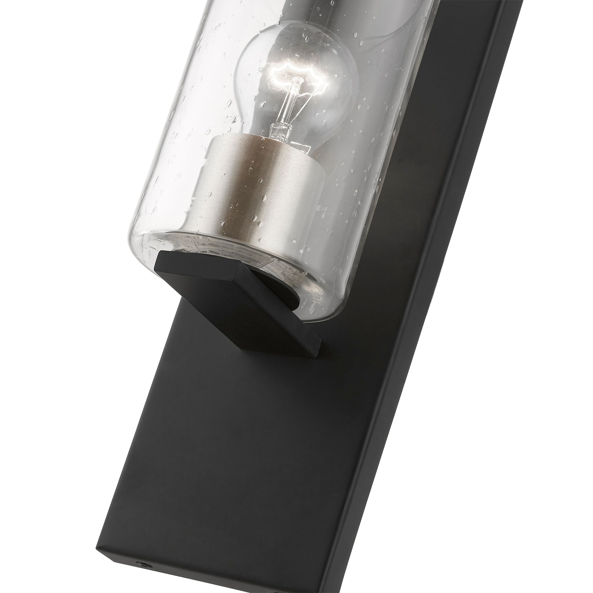 Zurich 1 Light Black with Brushed Nickel Accents Wall Sconce