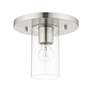 Thumbnail3 of Zurich 1 Light Brushed Nickel Flush Mount more views