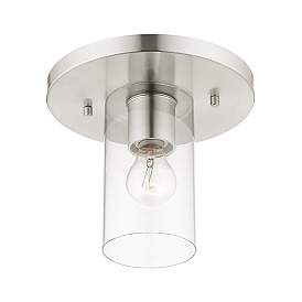Image5 of Zurich 1 Light Brushed Nickel Flush Mount more views