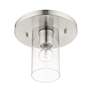 6_Zurich 1 Light Brushed Nickel Flush Mount more views