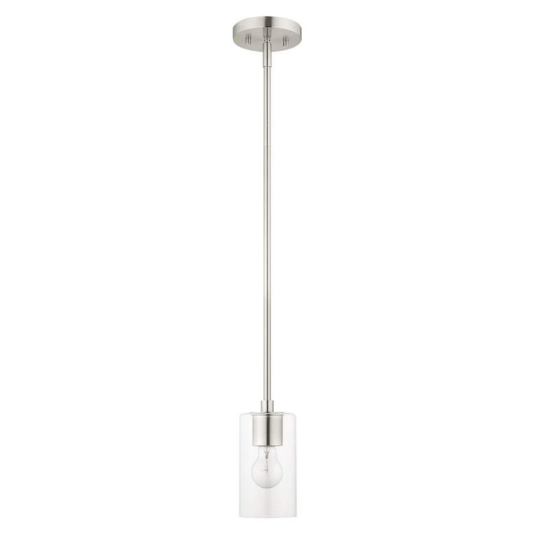 Image 3 Zurich 1 Light Brushed Nickel Pendant more views